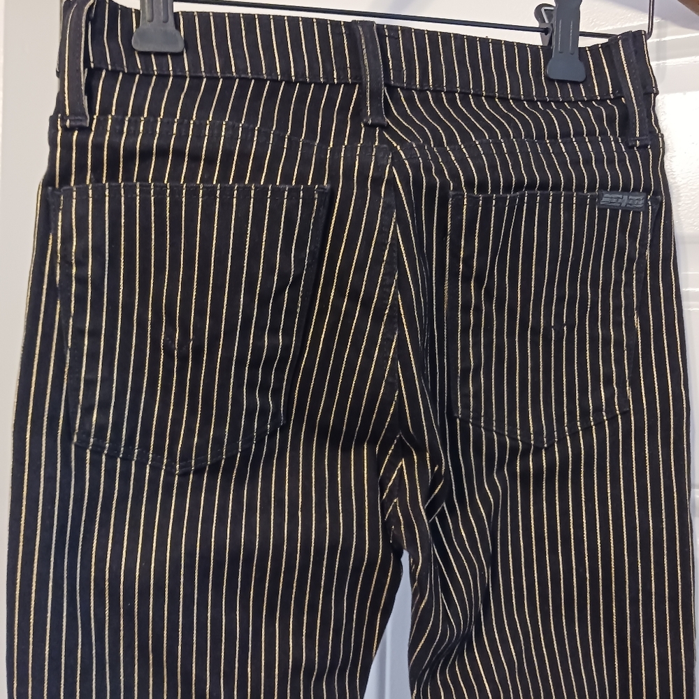 👖HUDSON NEW!! Black&Gold Stripes DENIM,🇺🇸Made in U.S.A.,Nice Gift.🎁 - Picture 5 of 8